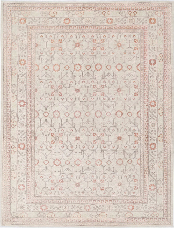 Afghan Khotan Rug 9' 0" x 11' 7" Hand-Knotted | No. AT19373
