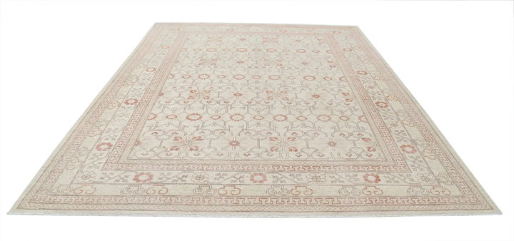 Afghan Khotan Rug 9' 0" x 11' 7" Hand-Knotted | No. AT19373