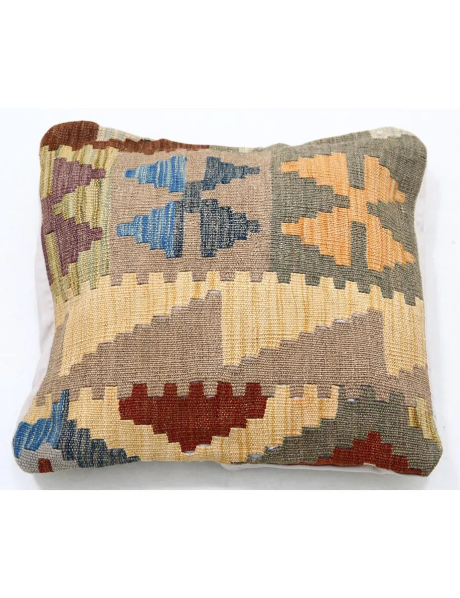 Afghan Tribal Pillow 1' 5" x 1' 5" Hand-Woven | No. AT19442