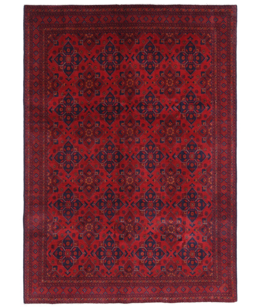 Afghan Oriental Rug 6' 8" x 9' 5" Hand-Knotted | No. AT19487