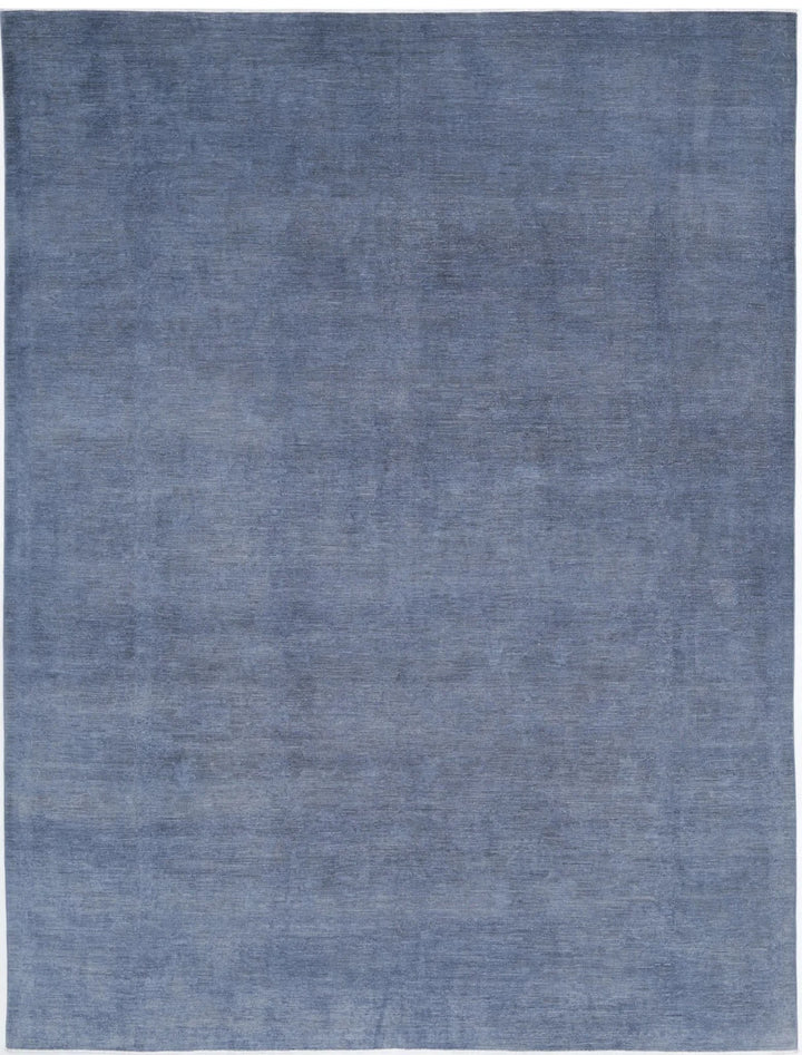Grey Afghan Overdye Rug 8' 11" x 11' 9" Hand-Knotted | No. AT19570