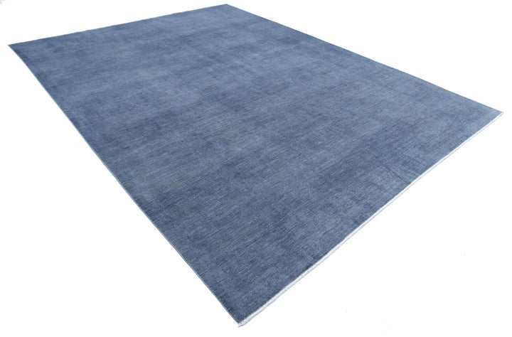 Grey Afghan Overdye Rug 8' 11" x 11' 9" Hand-Knotted | No. AT19570