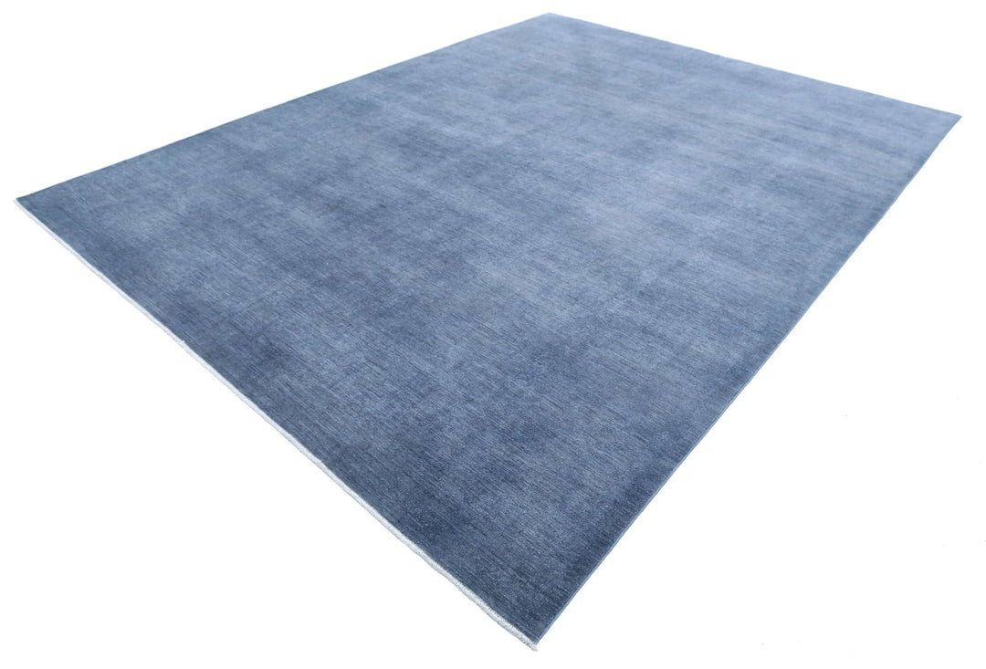 Grey Afghan Overdye Rug 8' 11" x 11' 9" Hand-Knotted | No. AT19570