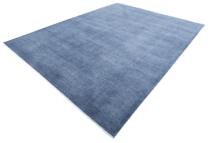 Grey Afghan Overdye Rug 8' 11" x 11' 9" Hand-Knotted | No. AT19570