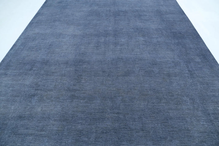 Grey Afghan Overdye Rug 8' 11" x 11' 9" Hand-Knotted | No. AT19570