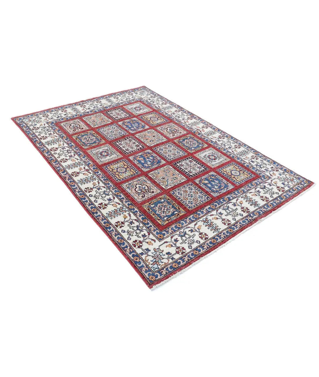 Afghan Bakhtiari Rug 4' 9" x 6' 8" Hand-Knotted | No. AT19625