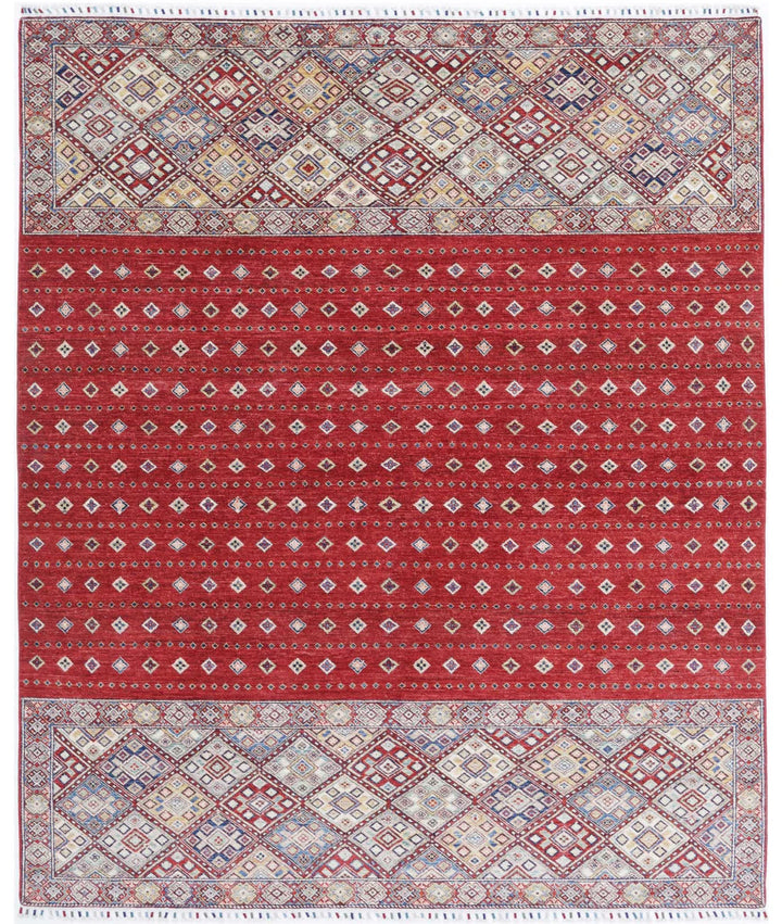 Afghan Khurjeen Rug 7' 9" x 9' 8" Hand-Knotted | No. AT19703