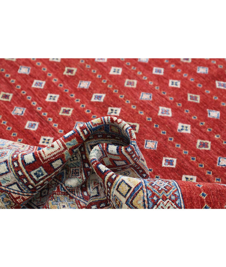 Afghan Khurjeen Rug 7' 9" x 9' 8" Hand-Knotted | No. AT19703