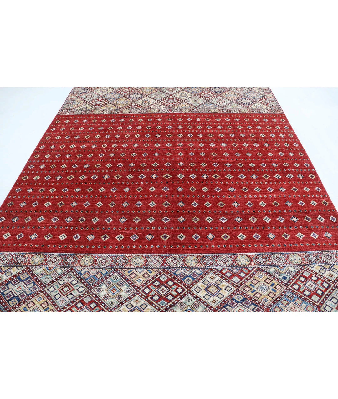 Afghan Khurjeen Rug 7' 9" x 9' 8" Hand-Knotted | No. AT19703