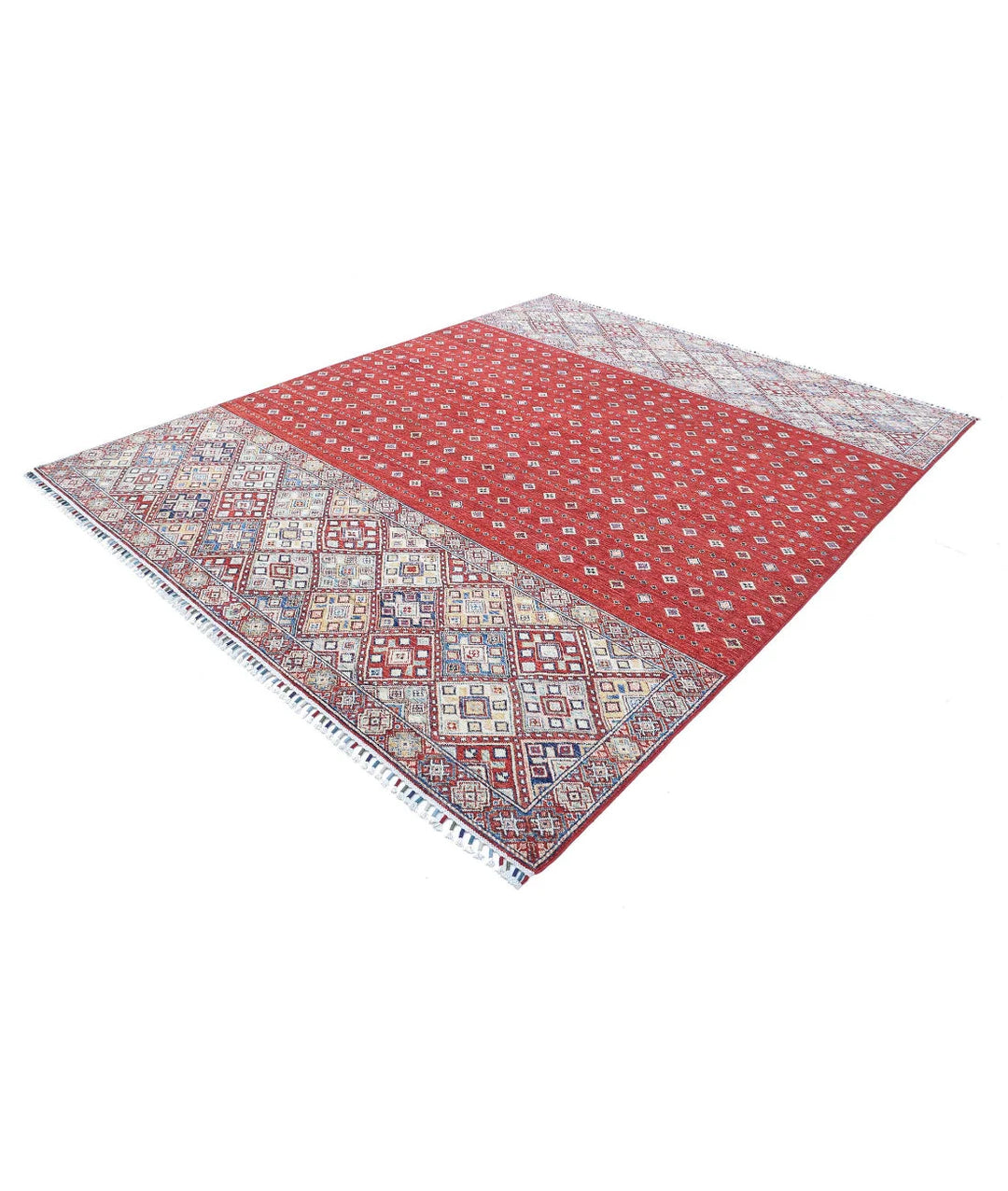 Afghan Khurjeen Rug 7' 9" x 9' 8" Hand-Knotted | No. AT19703