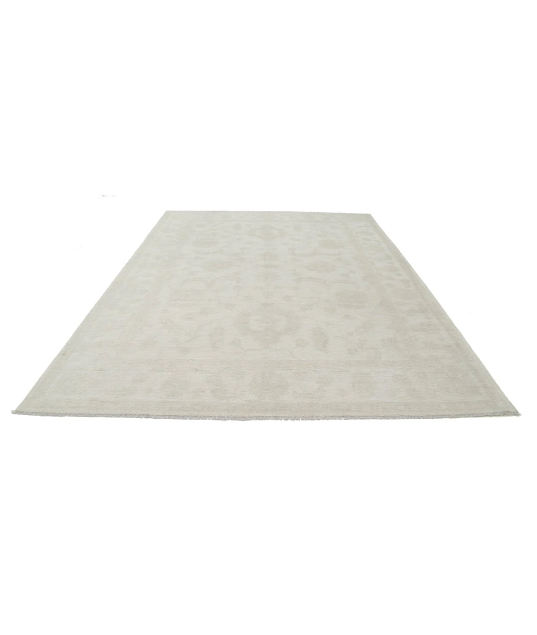 Ivory Afghan Oushak Rug 8' 9" x 11' 8" Hand-Knotted | No. AT19840