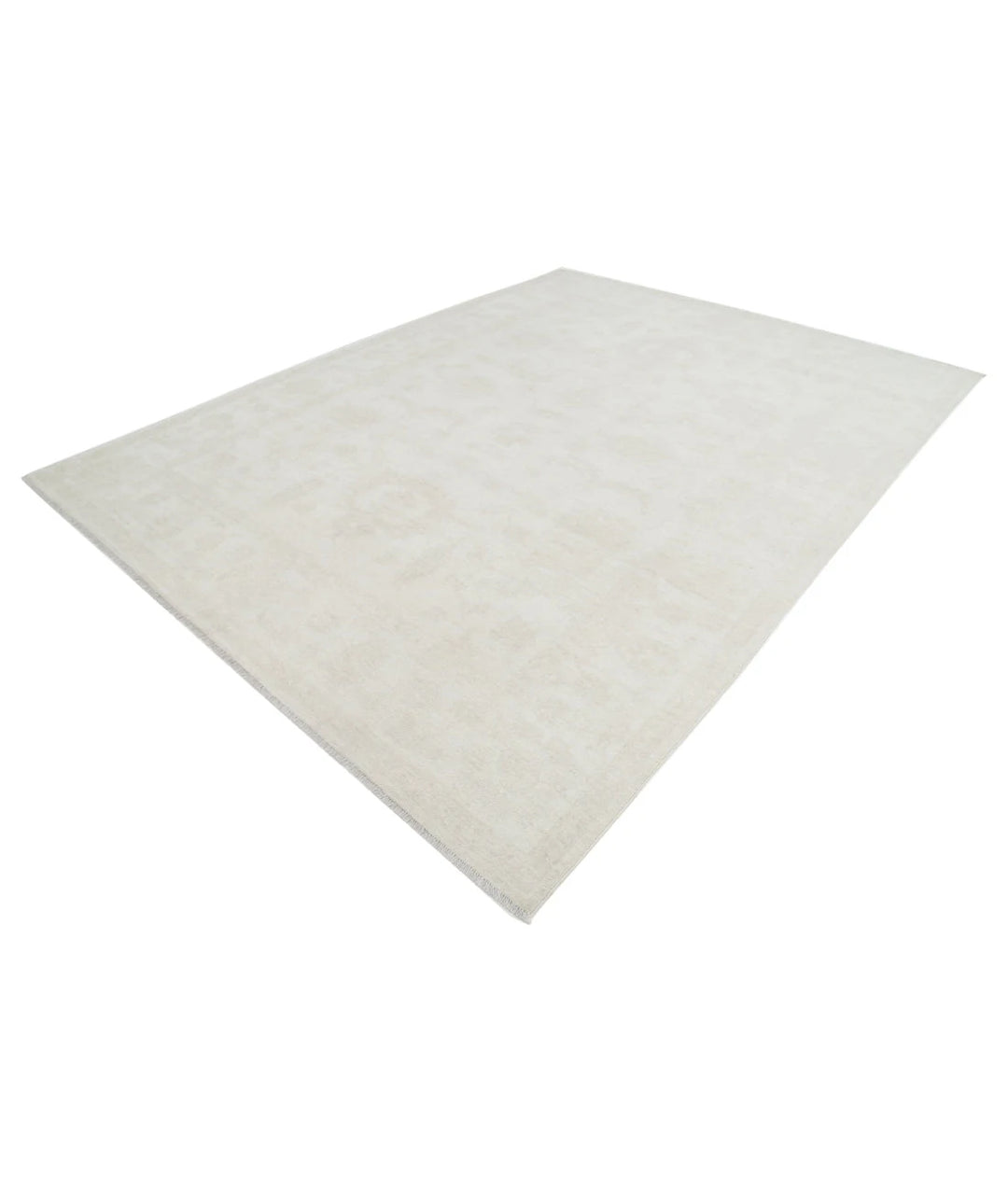 Ivory Afghan Oushak Rug 8' 9" x 11' 8" Hand-Knotted | No. AT19840