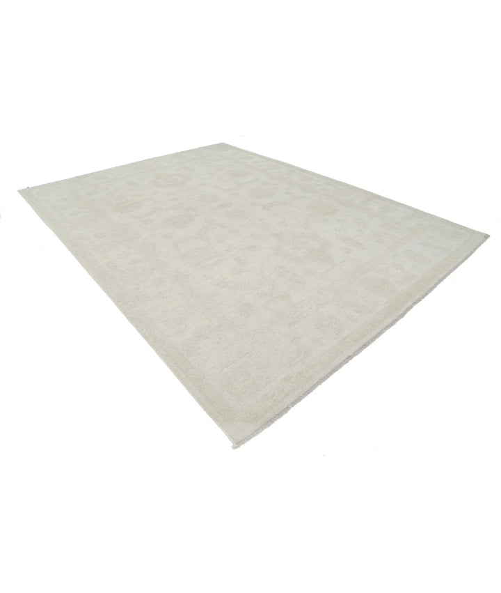 Ivory Afghan Oushak Rug 8' 9" x 11' 8" Hand-Knotted | No. AT19840
