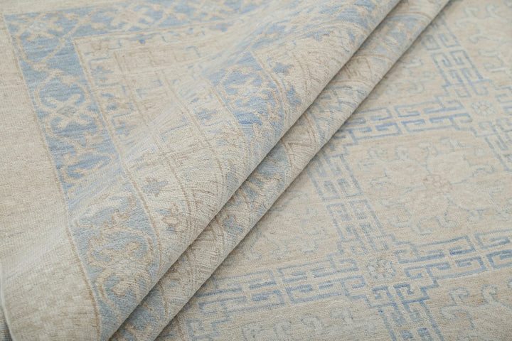 Blue Afghan Khotan Rug 12' 3" x 17' 9" Hand-Knotted | No. AT19870