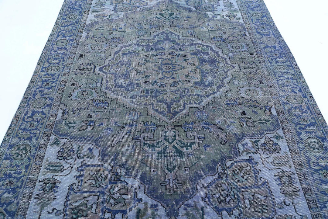 Blue Persian Heriz Rug 6' 1" x 8' 9" Hand-Knotted | No. AT19919