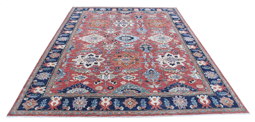 Afghan Humna Rug 7' 10" x 9' 10" Hand-Knotted | No. AT19932