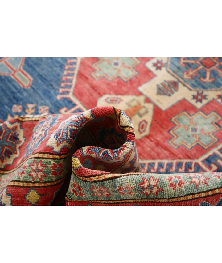 Afghan Kazak Rug 6' 8" x 9' 7" Hand-Knotted | No. AT19953