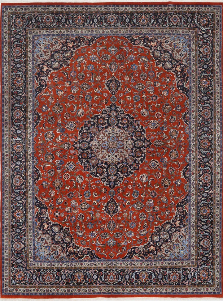 Indian Tabriz Rug 9' 8" x 12' 10" Hand-Knotted | No. AT19973