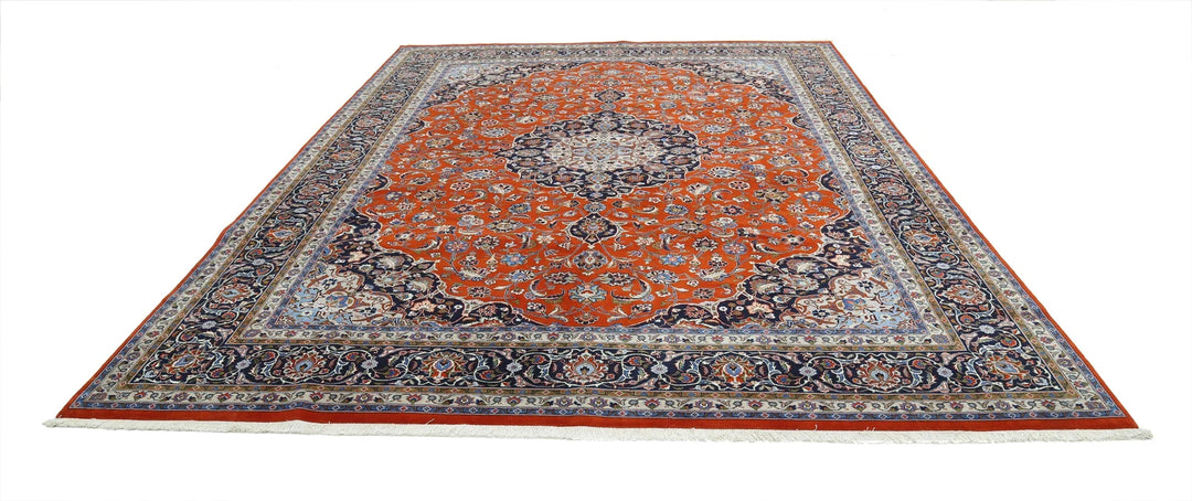 Indian Tabriz Rug 9' 8" x 12' 10" Hand-Knotted | No. AT19973