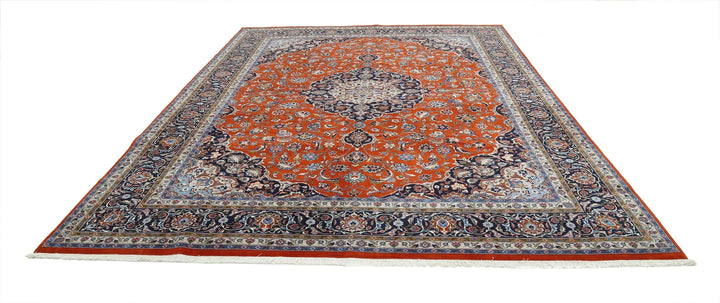 Indian Tabriz Rug 9' 8" x 12' 10" Hand-Knotted | No. AT19973
