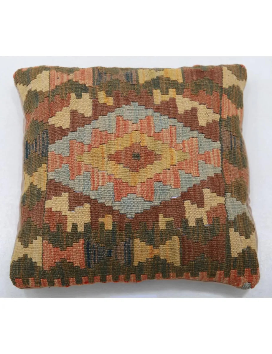 Afghan Tribal Pillow 1' 5" x 1' 5" Hand-Woven | No. AT20048
