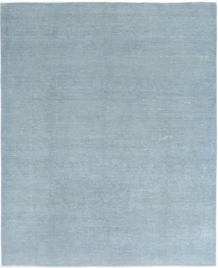 Blue Afghan Overdye Rug 7' 11" x 9' 11" Hand-Knotted | No. AT20145
