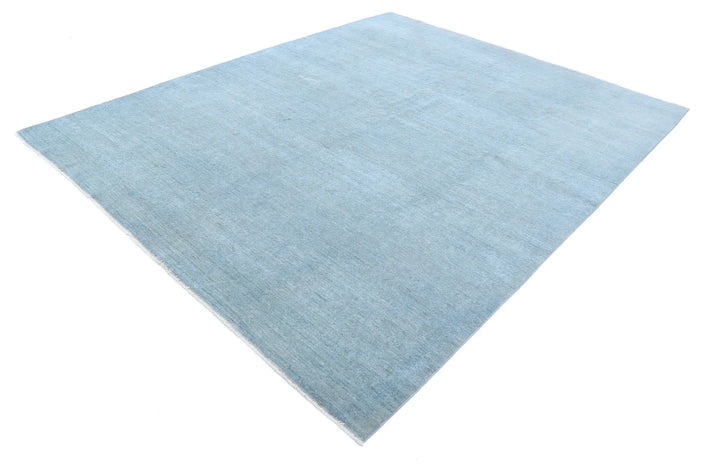 Blue Afghan Overdye Rug 7' 11" x 9' 11" Hand-Knotted | No. AT20145