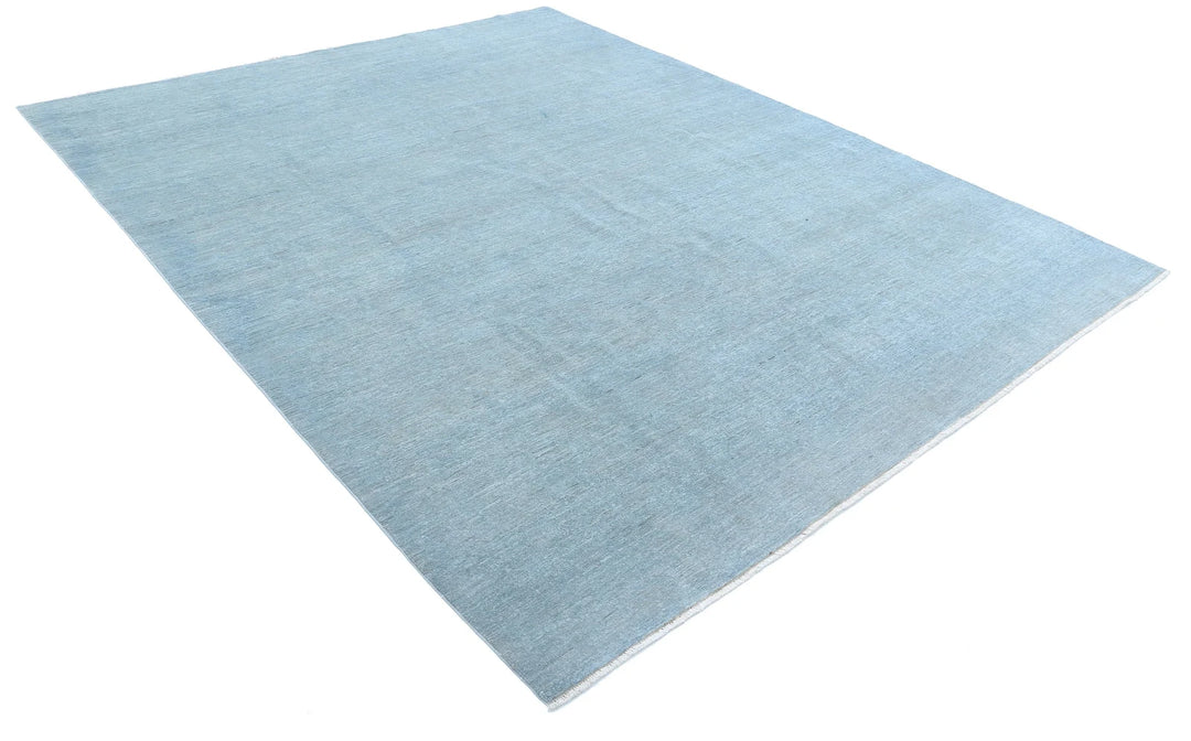 Blue Afghan Overdye Rug 7' 11" x 9' 11" Hand-Knotted | No. AT20145
