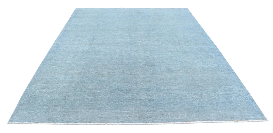 Blue Afghan Overdye Rug 7' 11" x 9' 11" Hand-Knotted | No. AT20145