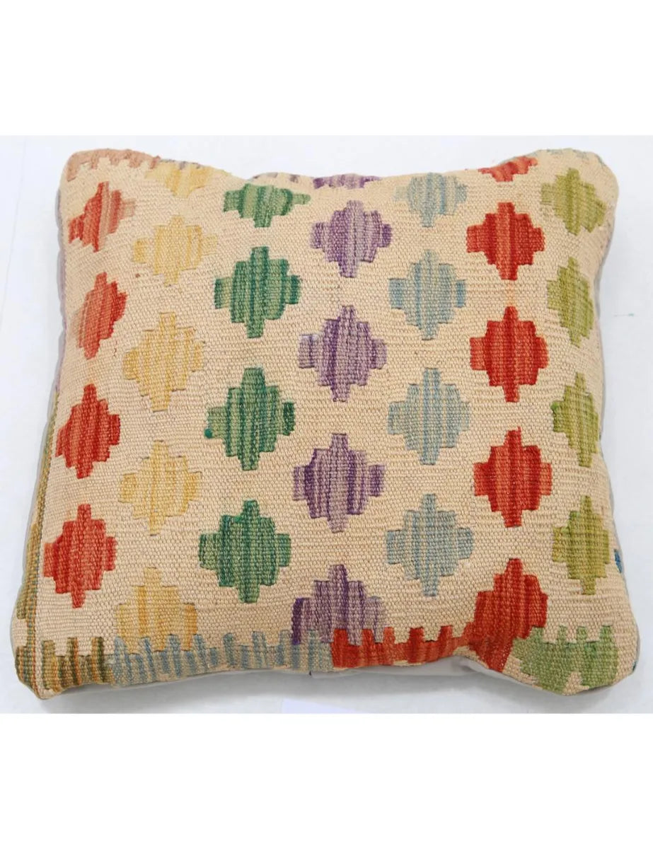 Afghan Tribal Pillow 1' 5" x 1' 5" Hand-Woven | No. AT20173