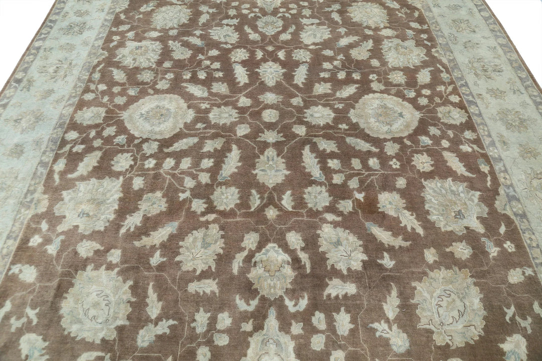 Indian Ziegler Rug 8' 10" x 11' 9" Hand-Knotted | No. AT20203