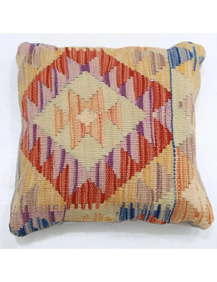 Afghan Tribal Pillow 1' 5" x 1' 5" Hand-Woven | No. AT20260