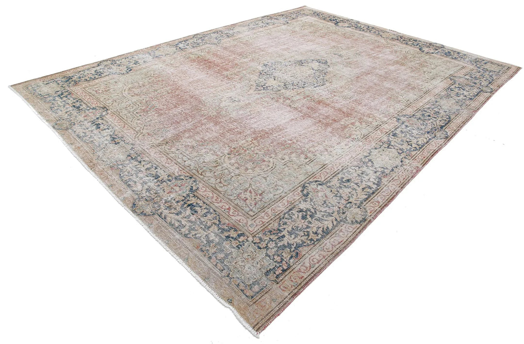 Rust Persian Tabriz Rug 9' 6" x 12' 9" Hand-Knotted | No. AT203615