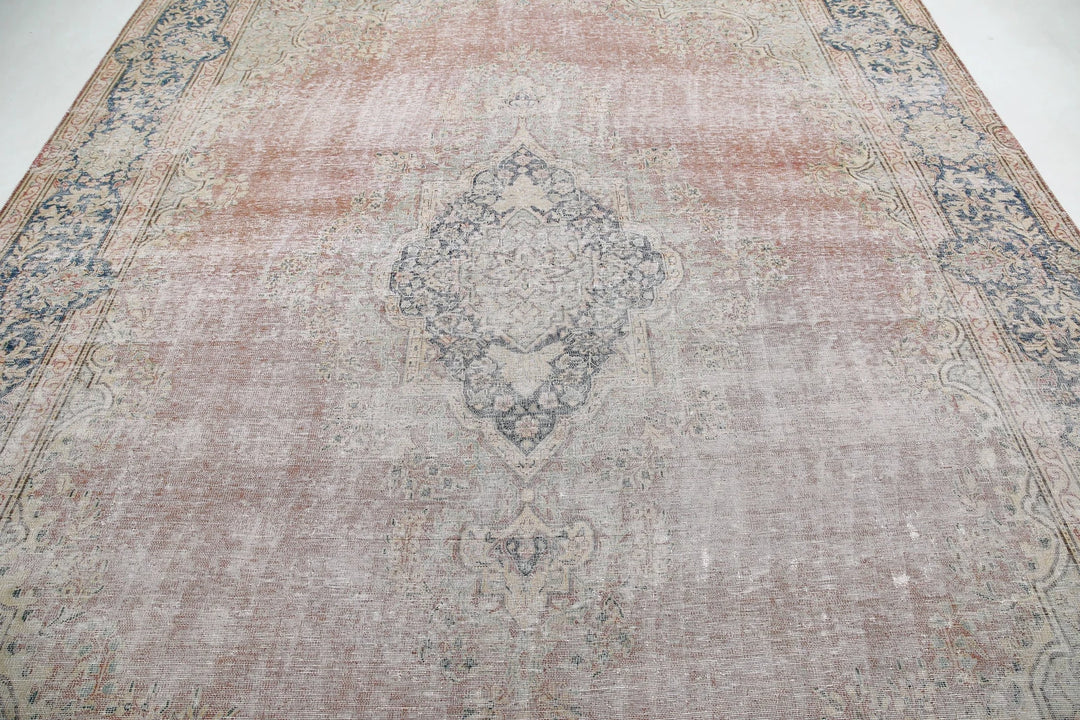 Rust Persian Tabriz Rug 9' 6" x 12' 9" Hand-Knotted | No. AT203615