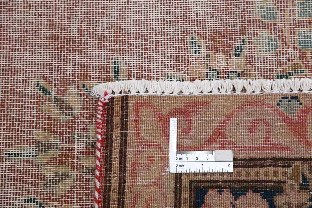 Rust Persian Tabriz Rug 9' 6" x 12' 9" Hand-Knotted | No. AT203615