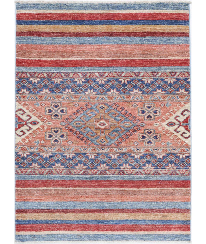 Afghan Khurjeen Rug 2' 8" x 3' 8" Hand-Knotted | No. AT20401