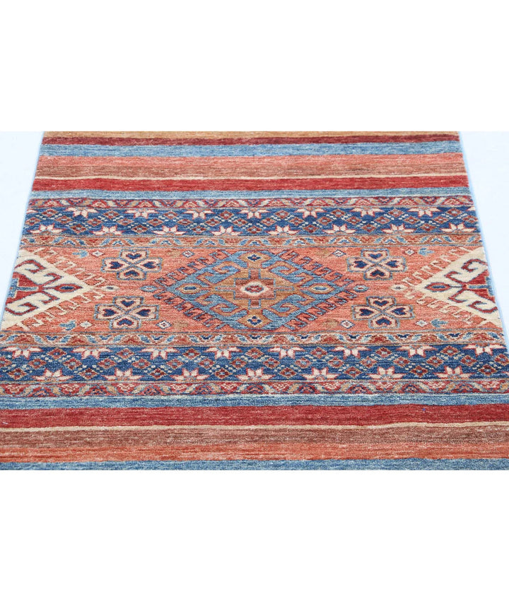 Afghan Khurjeen Rug 2' 8" x 3' 8" Hand-Knotted | No. AT20401