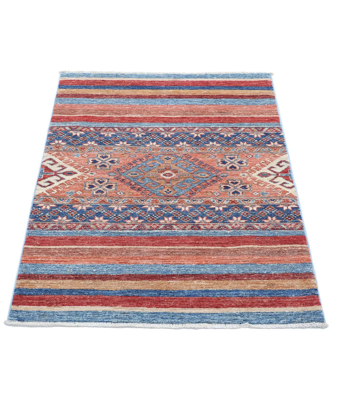 Afghan Khurjeen Rug 2' 8" x 3' 8" Hand-Knotted | No. AT20401