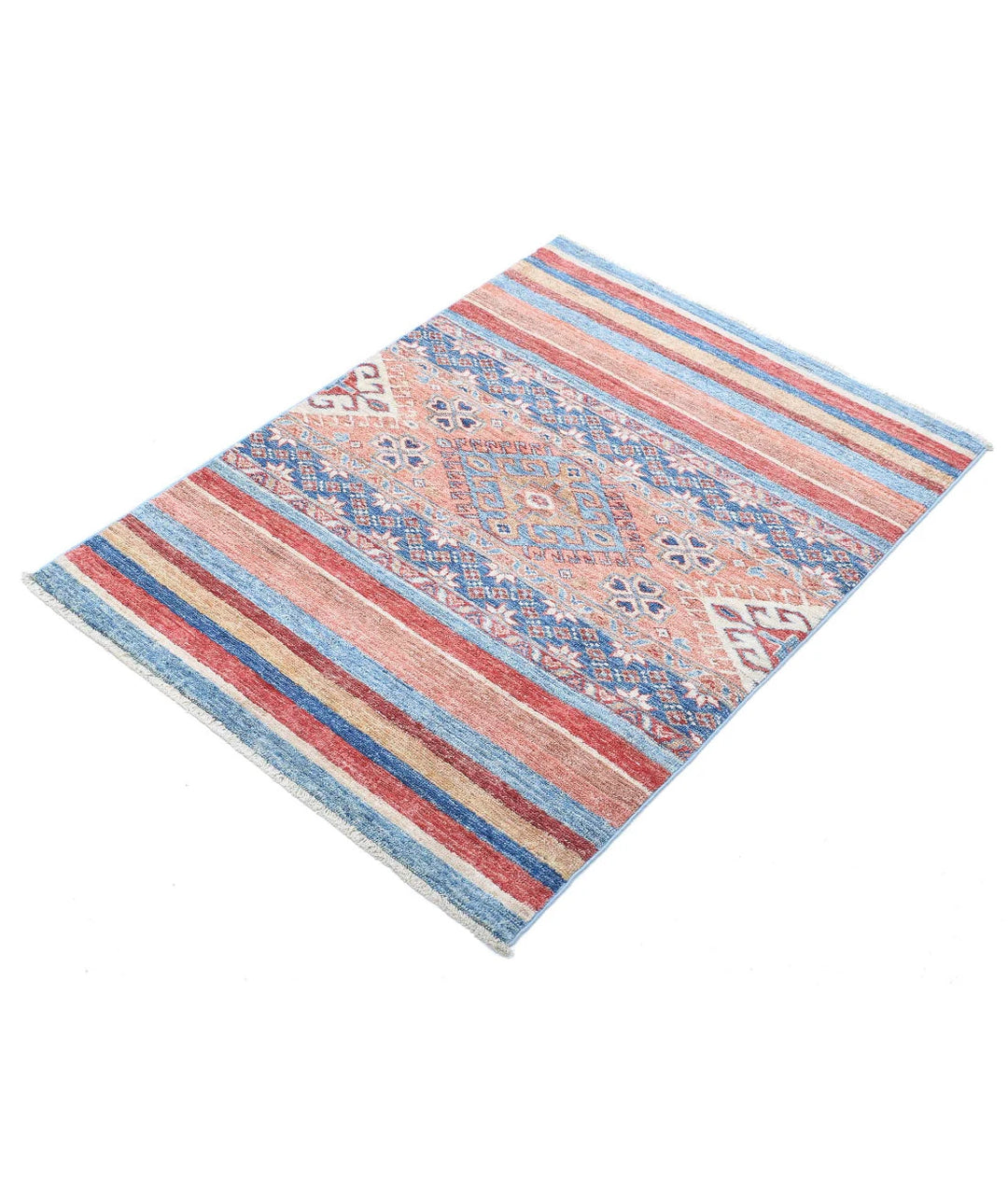 Afghan Khurjeen Rug 2' 8" x 3' 8" Hand-Knotted | No. AT20401