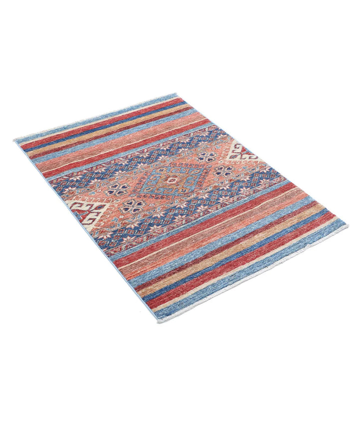 Afghan Khurjeen Rug 2' 8" x 3' 8" Hand-Knotted | No. AT20401