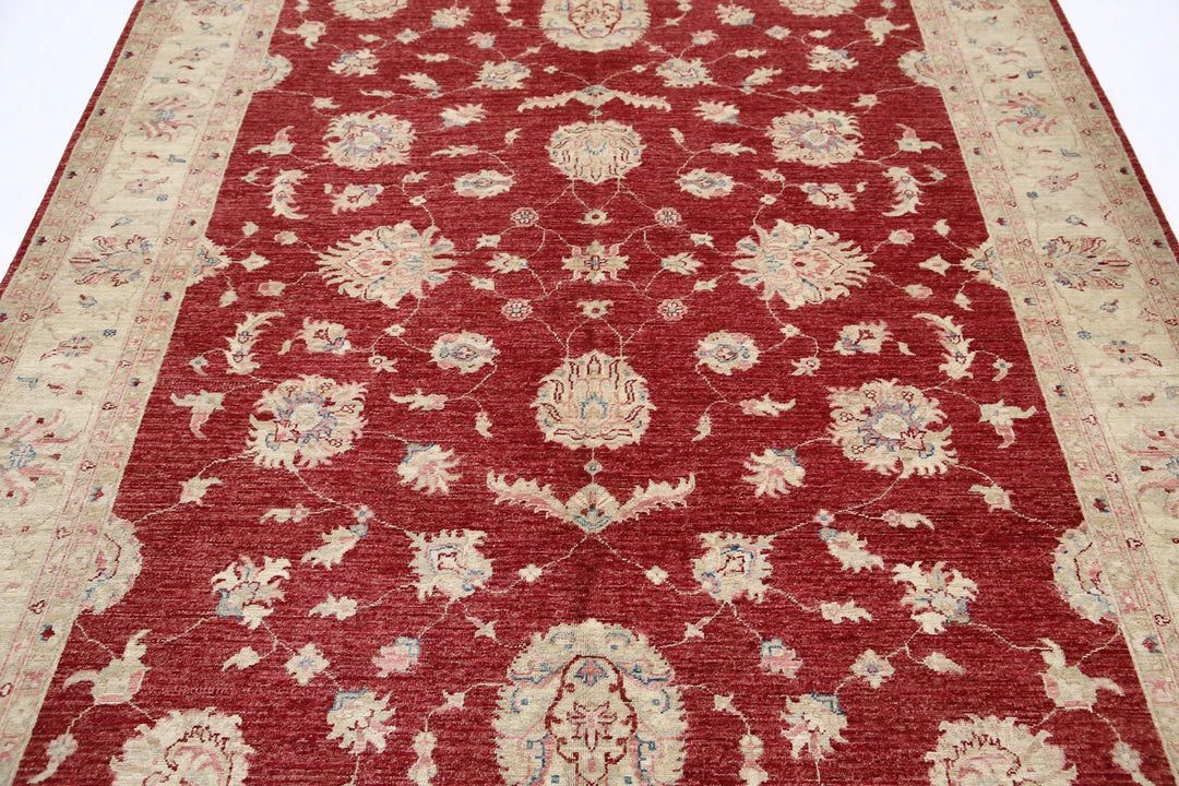 Afghan Ziegler Rug 6' 7" x 9' 8" Hand-Knotted | No. AT20408