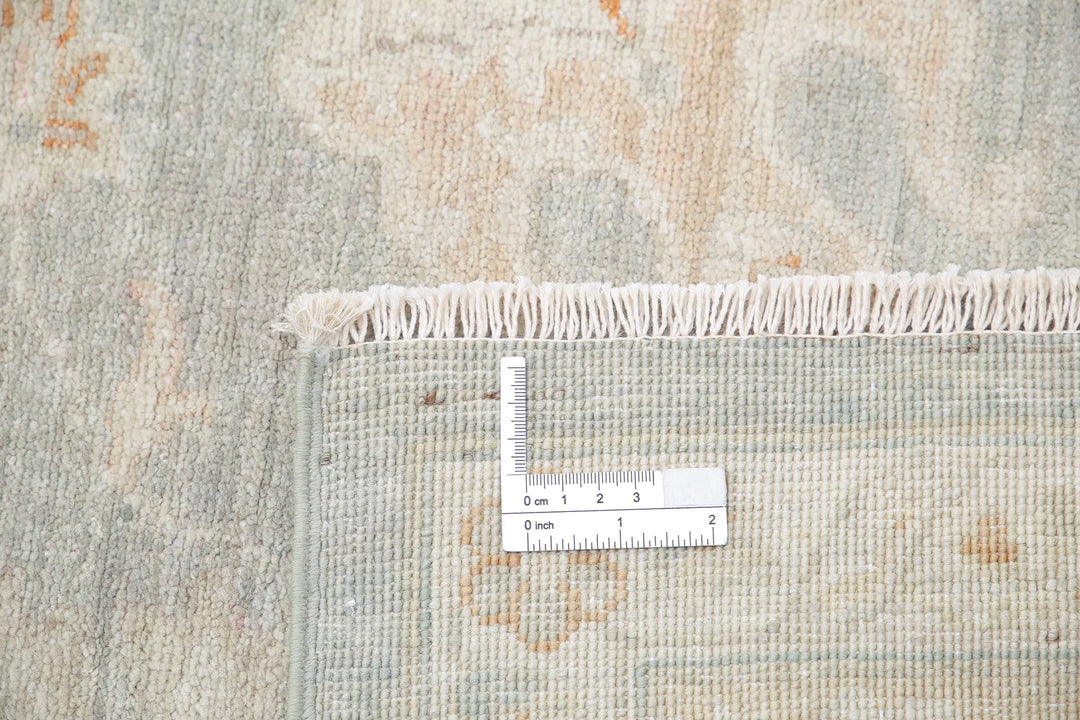 Grey Afghan Tabriz Rug 6' 5" x 15' 10" Hand-Knotted | No. AT20464