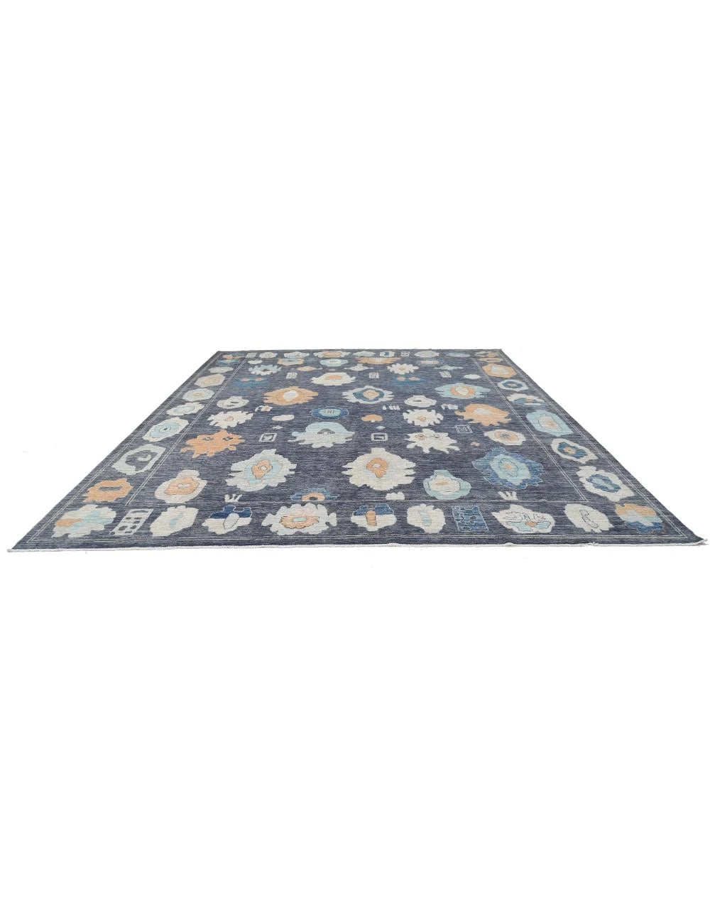 Afghan Oushak Rug 12' 3" x 14' 11" Hand-Knotted | No. AT20484