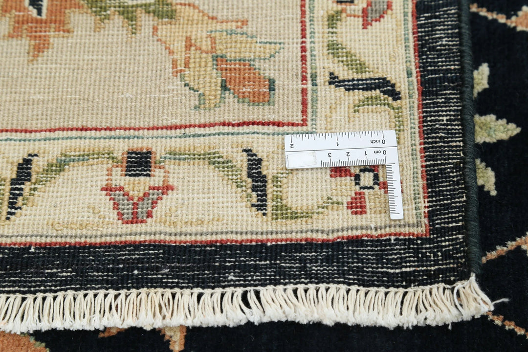 Black Grey Indian Ziegler Rug 10' 0" x 13' 8" Hand-Knotted | No. AT20587