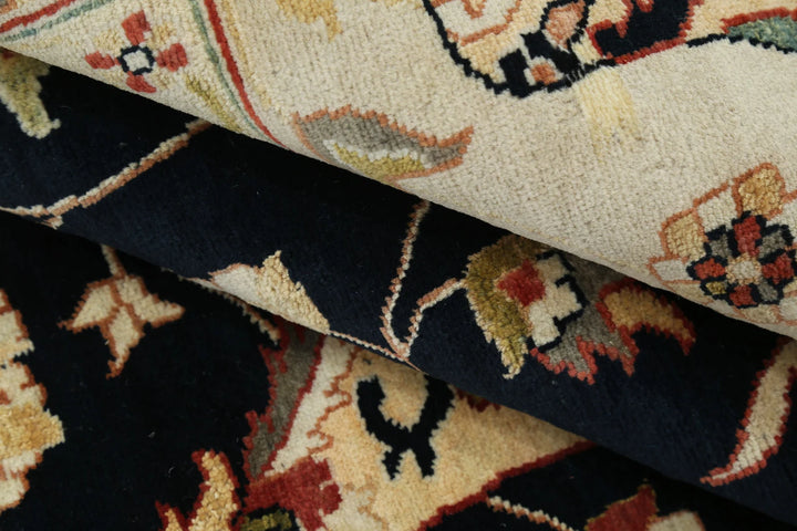 Black Grey Indian Ziegler Rug 10' 0" x 13' 8" Hand-Knotted | No. AT20587