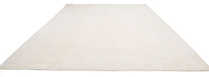 Ivory Afghan Serenity Rug 12' 0" x 16' 2" Hand-Knotted | No. AT20597