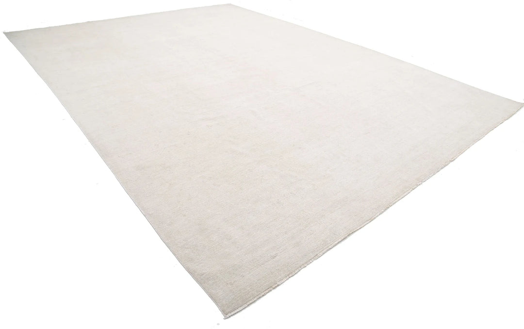 Ivory Afghan Serenity Rug 12' 0" x 16' 2" Hand-Knotted | No. AT20597