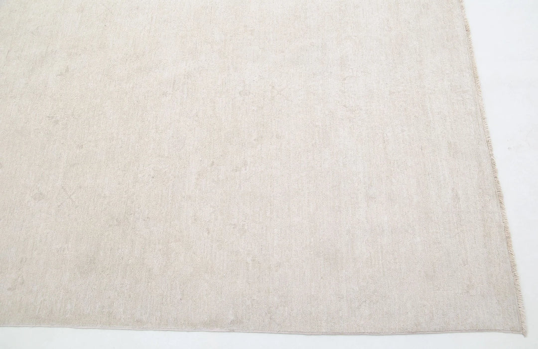 Ivory Afghan Serenity Rug 12' 0" x 16' 2" Hand-Knotted | No. AT20597