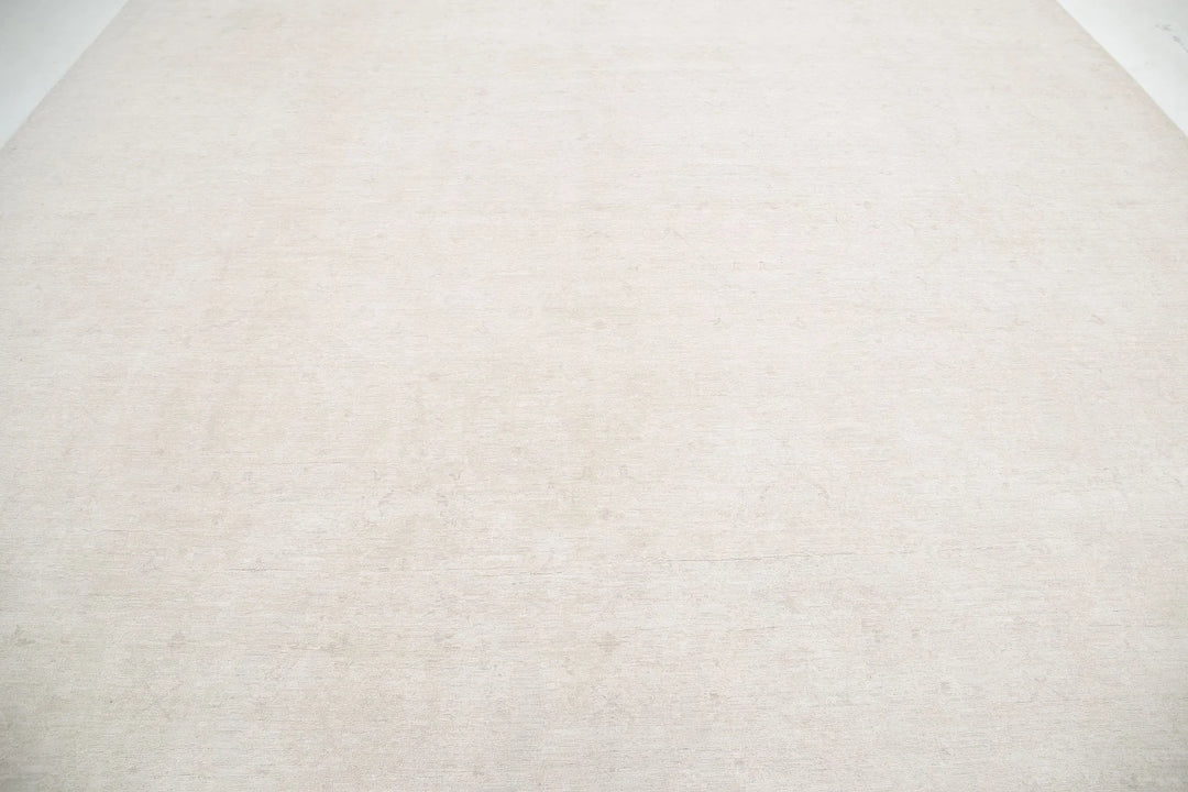 Ivory Afghan Serenity Rug 12' 0" x 16' 2" Hand-Knotted | No. AT20597