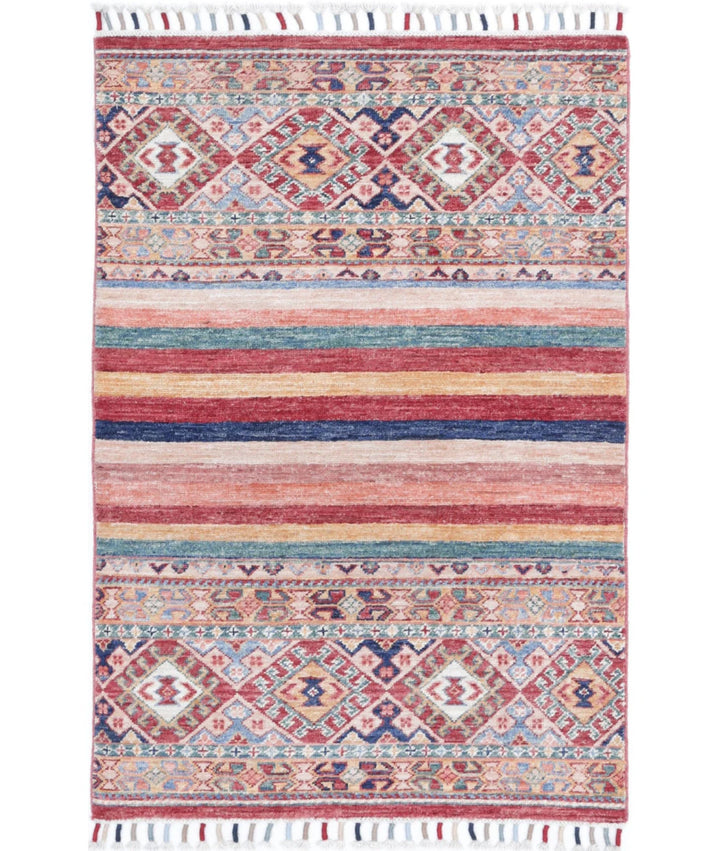 Afghan Khurjeen Rug 2' 6" x 3' 10" Hand-Knotted | No. AT20607
